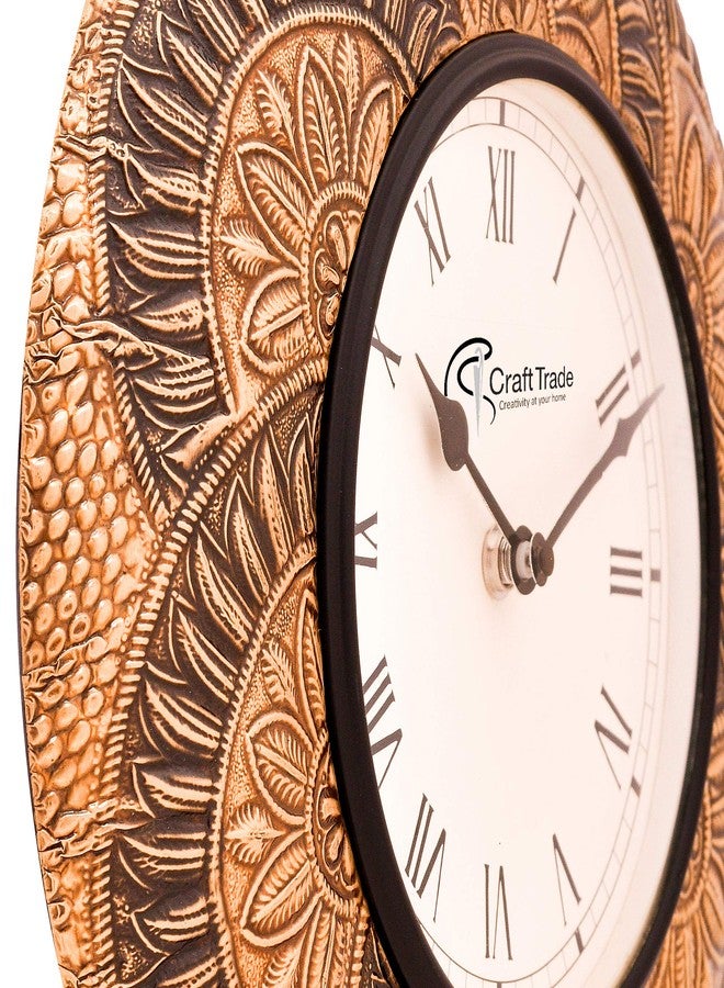 Craft Trade Wall Clock for Bedroom Roman Dial Silent Movement Decorative Roman Dial Vintage Wall Clock for Home Office Hall and Living Room - 12 Inches - Image 3